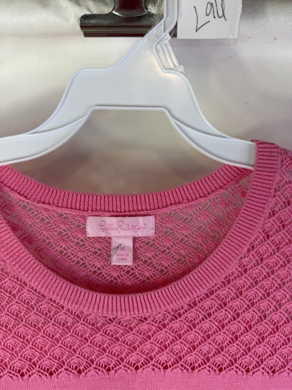Lilly Pulitzer Sweater Cotton Lightweight Crochet Contrast - Picture 4 of 11